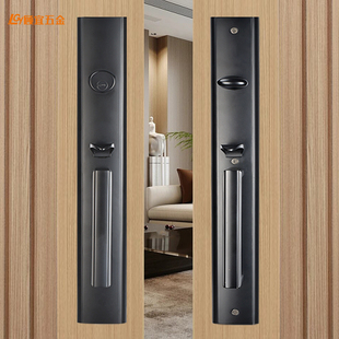 简约极简大门锁会议室双开门机械锁庭院别墅入户子母门实木对开锁