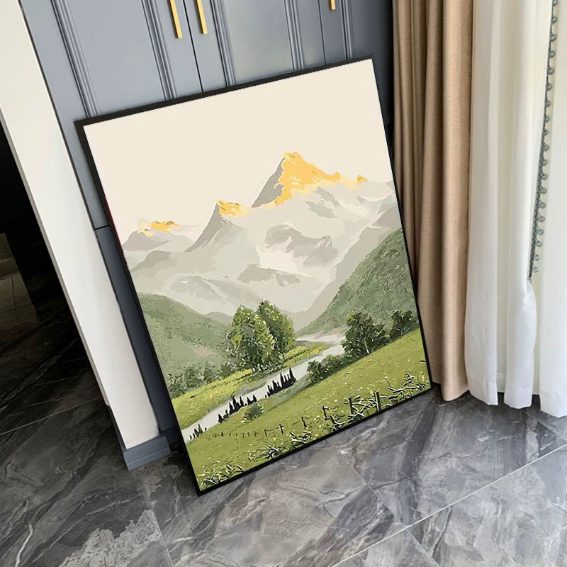 钻石画2025年新款日照金山治愈客厅手工5d点钻贴满钻十字绣卧室