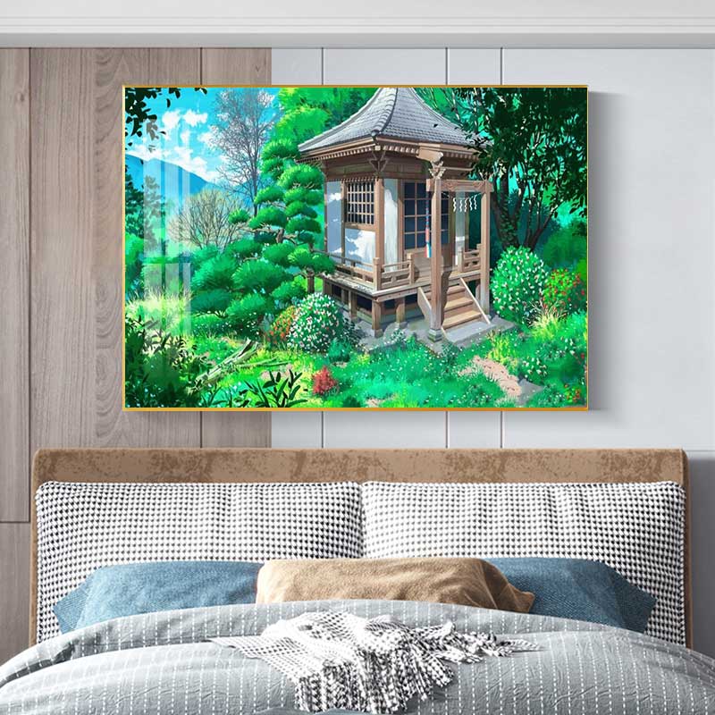 宫崎骏童话小屋5d钻石画满钻客厅风景十字绣2022新款粘贴手工带框