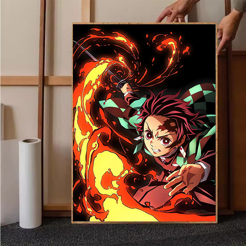 鬼魅之刃数字油画diy填充儿童手工涂色解压油画客厅装饰画大尺寸