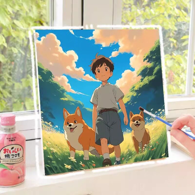 宫崎骏数字油画diy手绘夏