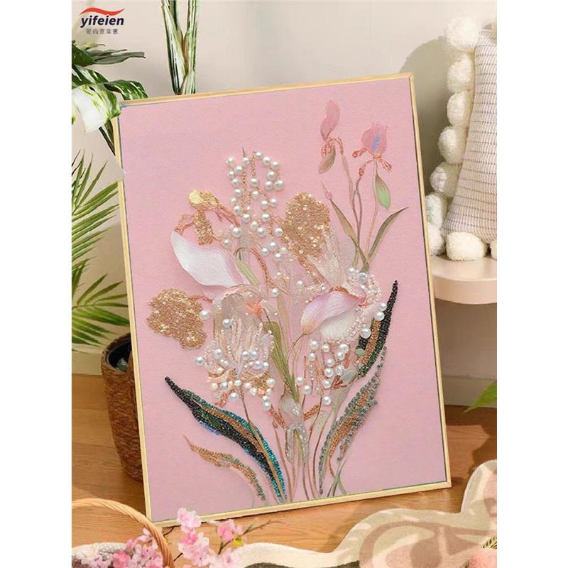 北欧郁金香数字油画diy填充手工绘成人涂鸦ins丙烯油彩客厅装饰画图片