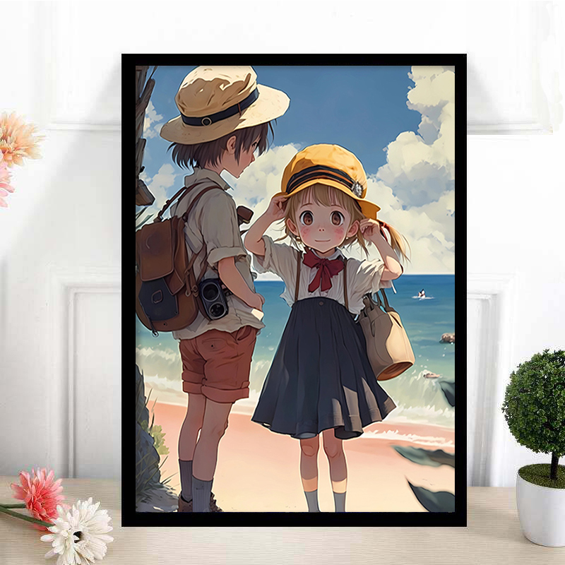 宫崎骏的夏天0基础diy数字油画手绘油彩画丙烯填充填色卧室装饰画