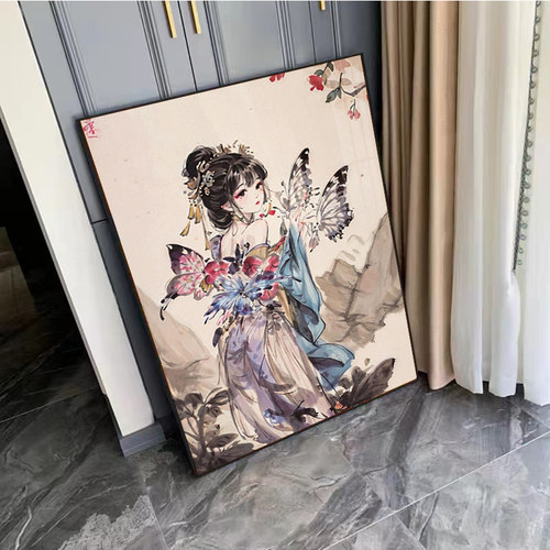 高级感蓝蝶入梦钻石画2025新款5d点钻砖石贴画手工diy带框十字绣