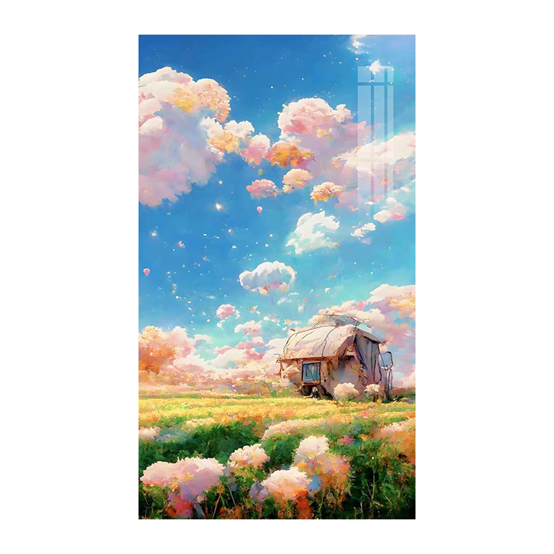 高级梦幻天空钻石画客厅装饰画2025新款治愈风景手工十字绣带框5d