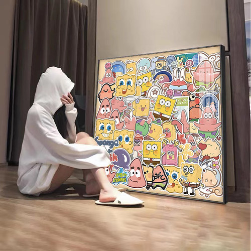 海绵宝宝大合集钻石画满钻2025新款卡通动漫儿童手工点贴画十字绣