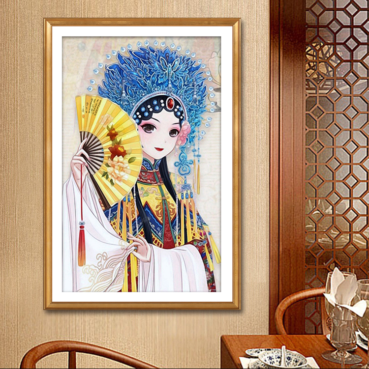 十字绣2023新款动漫人物唯美卡通动漫5d钻石画满钻京剧古风美女