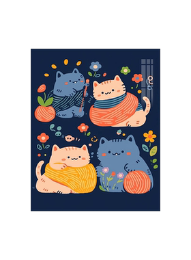 治愈系小猫钻石画满钻卡通动漫儿童简单手工点贴画十字绣2025新款