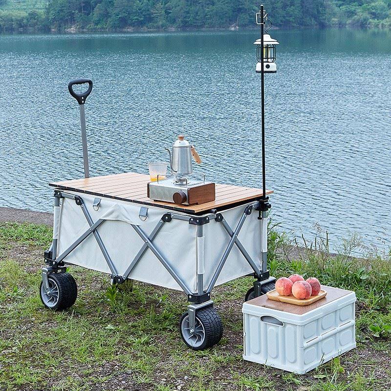 平行者户外露营车小推车折叠聚拢型手拉车拖车便携野营野餐营地车