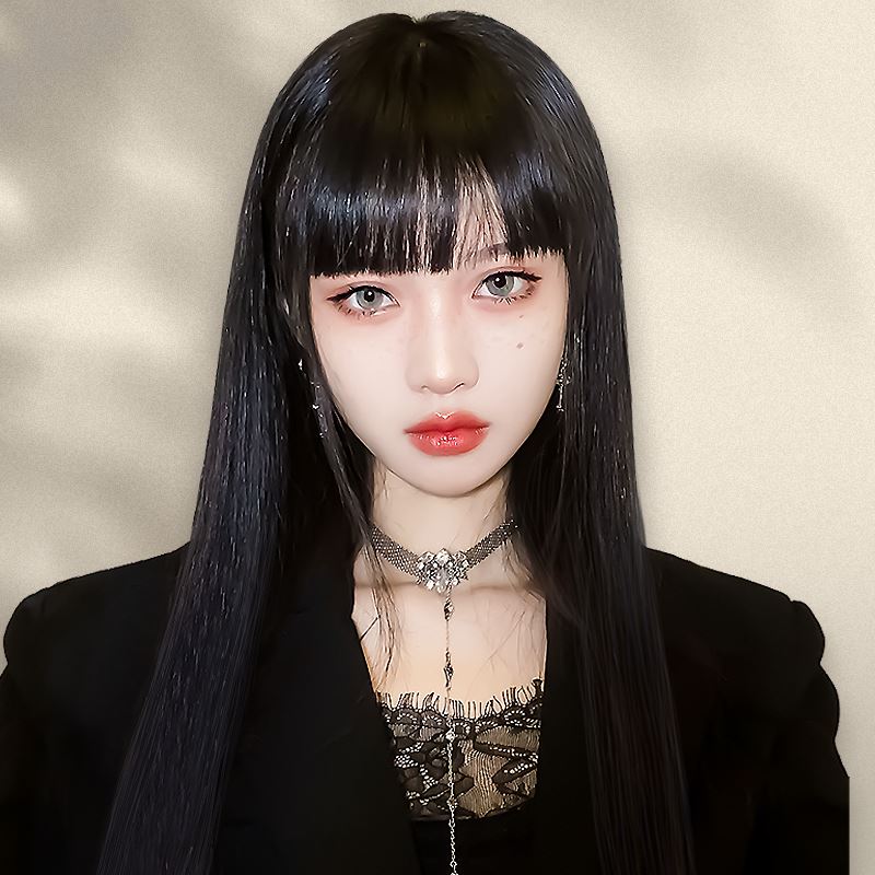 假发真发全真人发全头套式女发自然发型整顶2022新款黑长直假发套