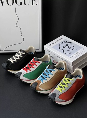 复古撞色阿甘德训鞋女厚底增高百搭休闲运动鞋时尚户外鞋