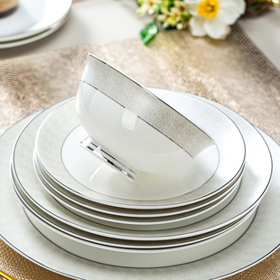 景德镇骨瓷碗碟套装 家用高档饭碗轻奢乔迁结婚送礼陶瓷碗盘餐具