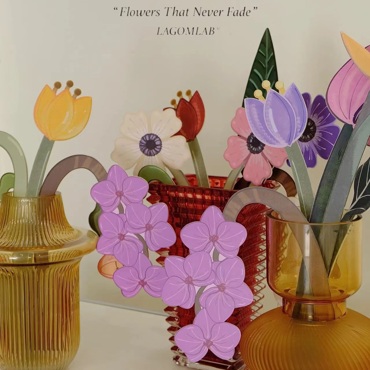 lagomlab原创植物插画设计纸艺花卡造型天堂鸟家居设计师家居软装