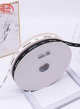 高密度白色logo罗纹带 黑色胶印英文字母丝带 蛋糕装饰螺纹带爆款