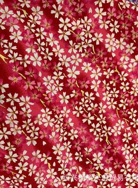 现货小碎花 粉色蓝色红色3色烫金印花DIY布料现货供应爆款