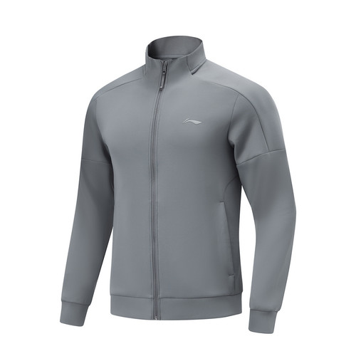 李宁健身系列男子2024简约弹力舒适立领开衫运动卫衣外套AWDU129