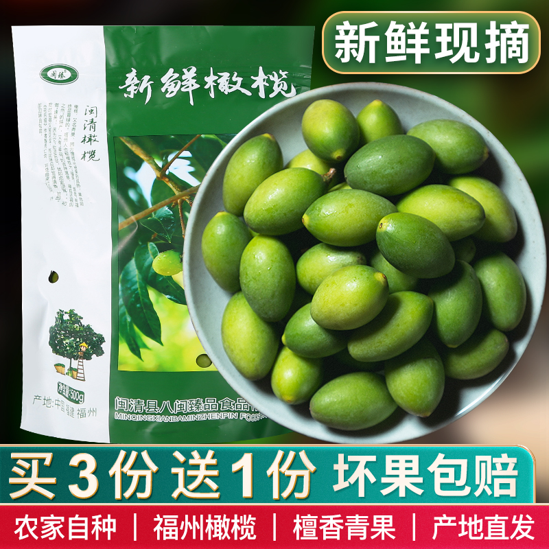新鲜橄榄现摘福建福州闽清特产檀香青橄榄果生吃煲汤500g产地直发