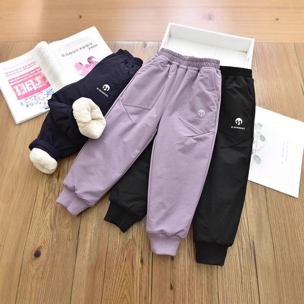 软壳冲锋裤女童防风保暖冬季棉裤儿童加绒加厚耐磨运动裤一条过冬