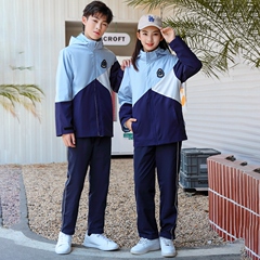 中小学生校服套装秋冬款冲锋衣三件套六七年级加绒初高中班服冬季