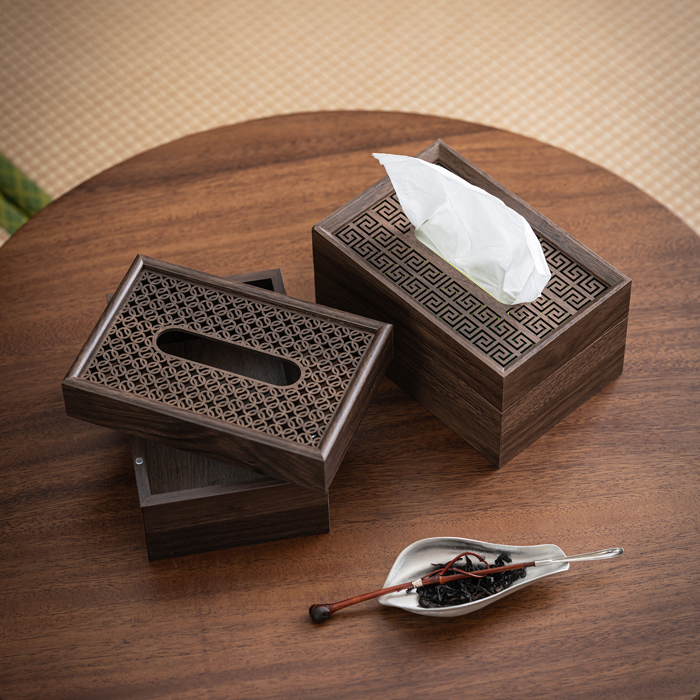 轻奢风纸巾盒客厅仿木纹桌面收纳盒带盖民宿创意定制抽纸盒新中式,收纳整理,纸巾盒,淘宝优惠券,粉丝福利购,淘宝优惠卷