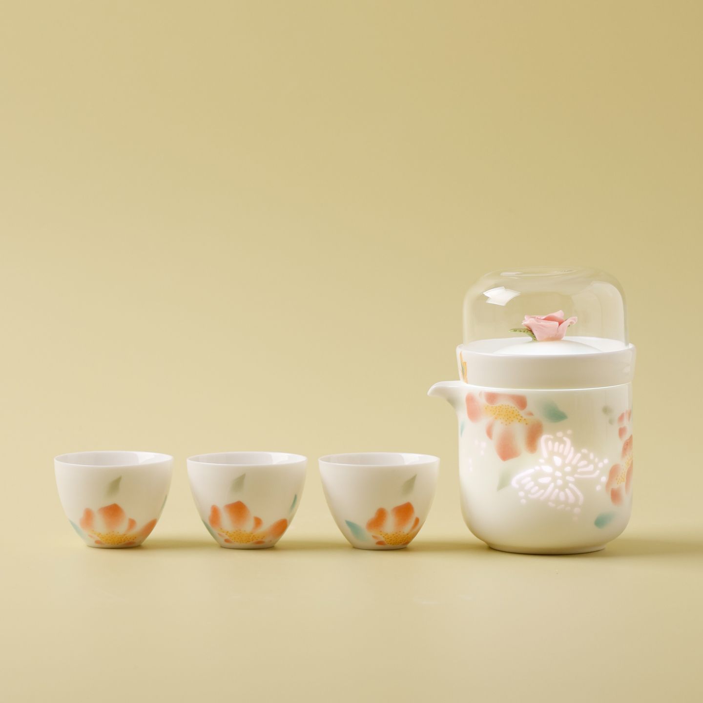 茶具套装粉蝶快客旅行礼盒便携式茶具小款