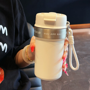 简约保温杯学生上学专用高颜值双饮水杯女生便携ins风咖啡杯送礼