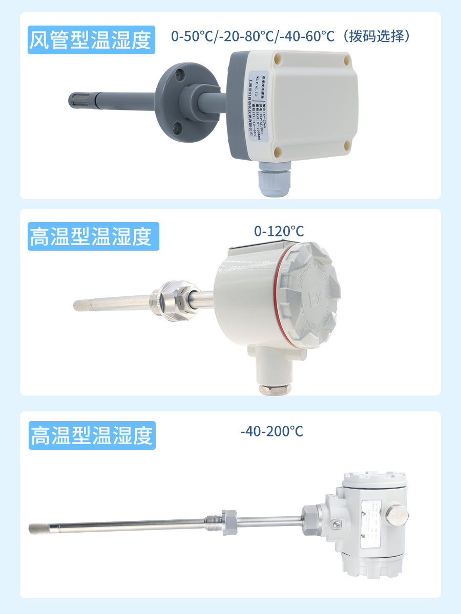 温湿度计高温温湿度传感器风管式管道式温湿度变送器 420mA 485