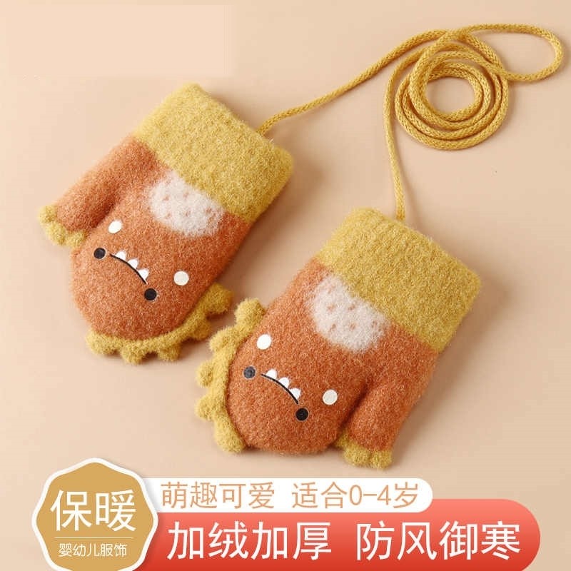 儿童挂脖手套婴幼儿包指冬季加绒加厚可爱0-4岁保暖女童男童宝宝,服饰配件/皮带/帽子/围巾,手套,淘宝优惠券,粉丝福利购,淘宝优惠卷