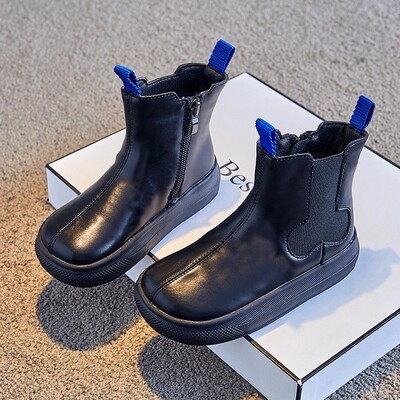 英国QKIKT女童靴子真皮短靴加绒