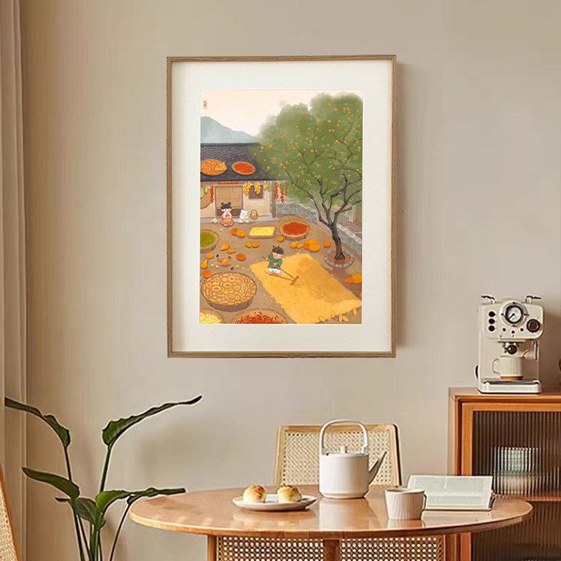 清新简约艺术感壁画秋意可爱客厅沙发背景装饰画餐厅挂画茶室禅意,家居饰品,现代装饰画,淘宝优惠券,粉丝福利购,淘宝优惠卷