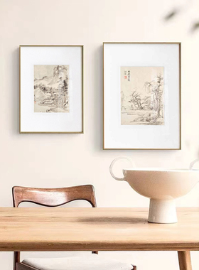 新中式山水图餐厅装饰画国风禅意卧室床头挂画宋代美学艺术感挂画