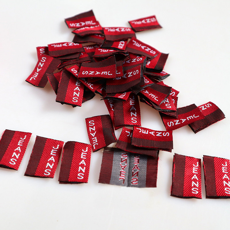 牛仔裤侧唛织唛jeans标签红色对折后袋布标辅料现货服装装饰唛头