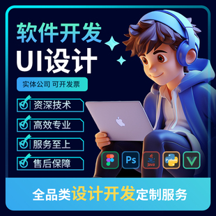 ui设计软件开发定制小程序网页web后端app界面工控大屏Python前端