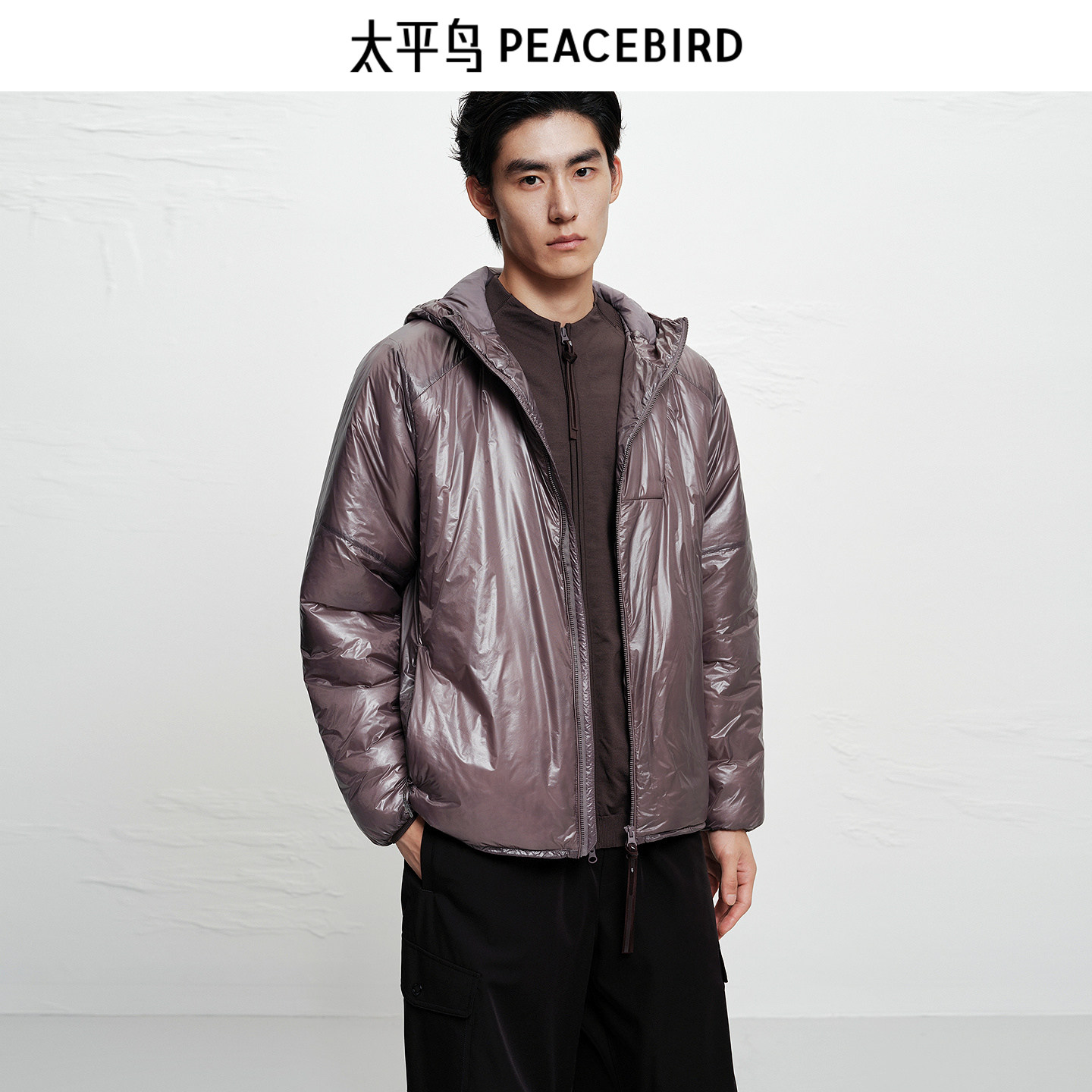 【AIRxPEACE】太平鸟男装休闲棉衣防风连帽男士时尚外套B2ABF4188