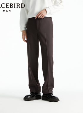 太平鸟男装直筒休闲裤秋斯文商务西裤B1GAD3X01