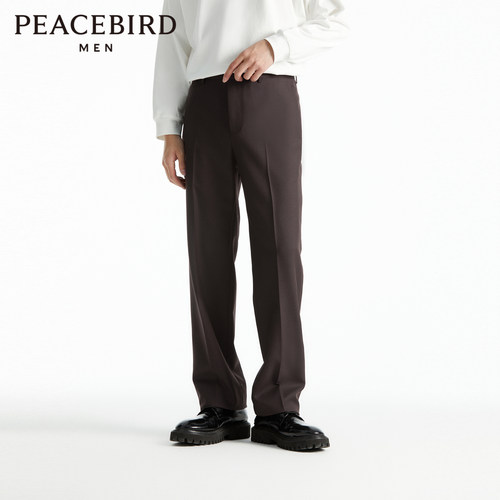 太平鸟男装直筒休闲裤秋斯文商务西裤B1GAD3X01