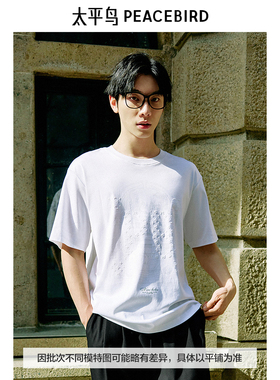 太平鸟男装 NiceT休闲T恤新款发泡印T恤 B1CNE2105