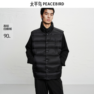 【商场同款】太平鸟男装马甲25冬季新款宽松羽绒背心 B1AGF4201