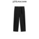 太平鸟男装 B1GBE424P 秋冬黑色直筒裤 时尚 休闲裤