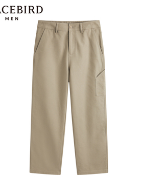 【CNY新年系列】太平鸟男装春直筒纯棉休闲长裤 B2GBE1132