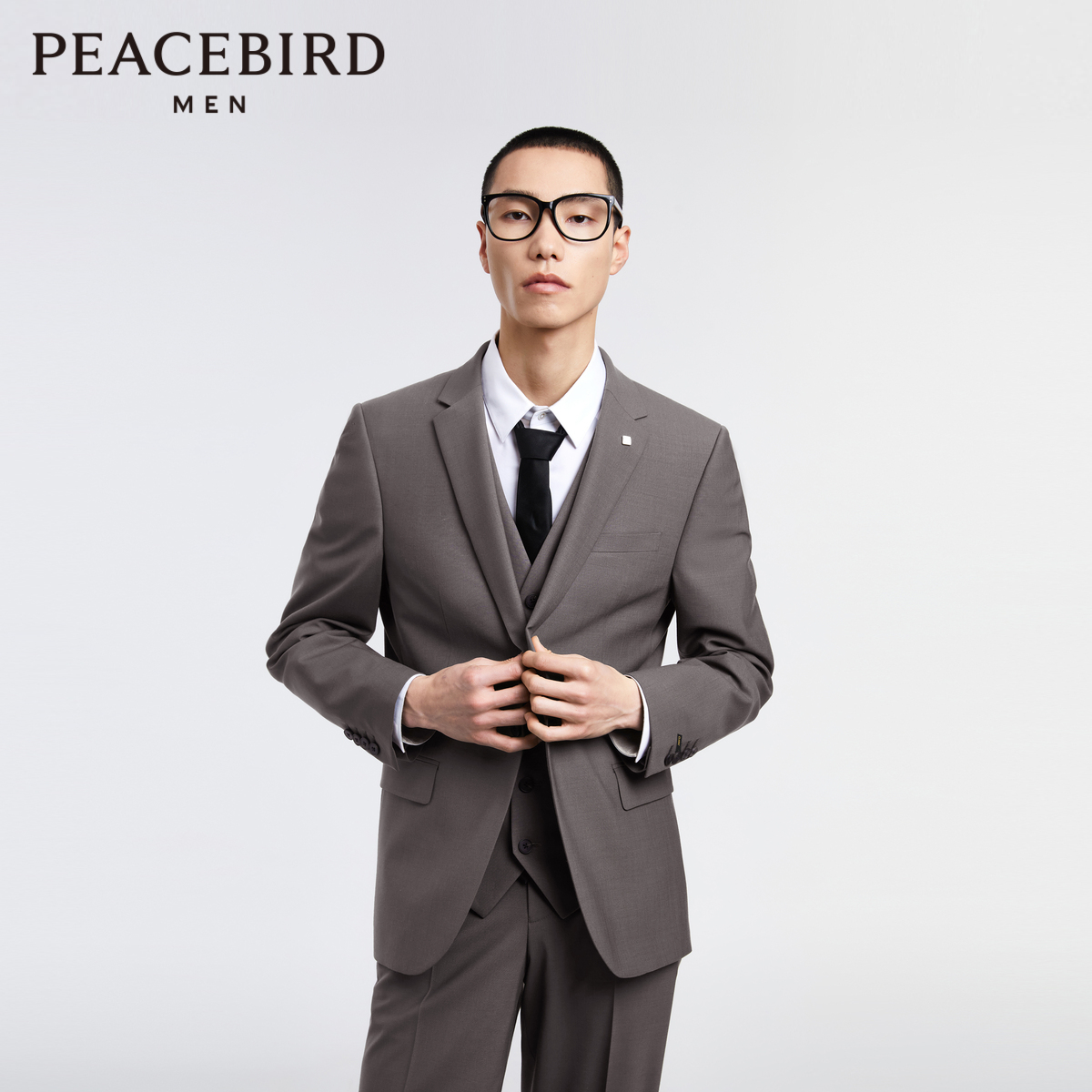 太平鸟男装男士羊毛西装商务西服正装B1BAD3X03