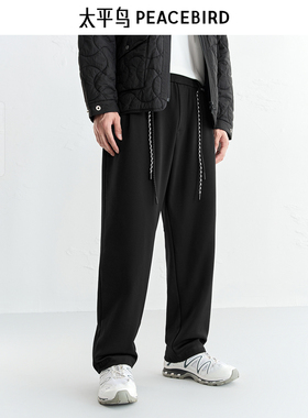 【商场同款】太平鸟男装休闲裤25冬季新款直筒抽绳裤 B2GMF4141