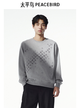 【商场同款】太平鸟男装卫衣季新款星星印花宽松潮B1CRE3210