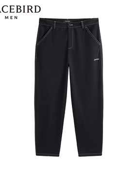 太平鸟男装休闲长裤春潮牌明线裤子 B1GBE1237