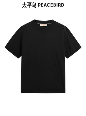 太平鸟男装T恤新款修身醋酸天丝纯色短袖 B1EEE4B17