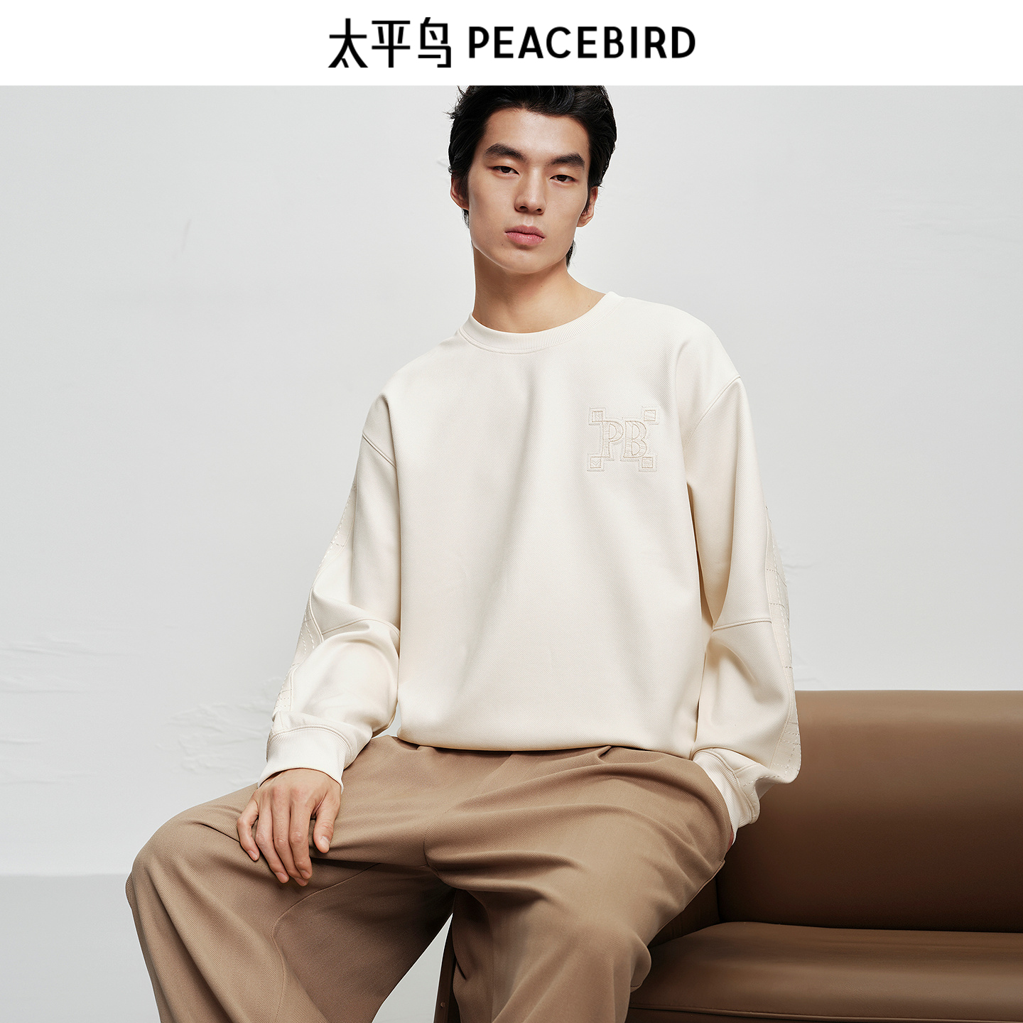 【商场同款】太平鸟男装 Daria Song 联名系列圆领卫衣B1CRF4274