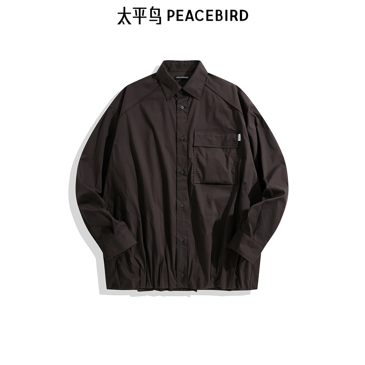 【商场同款】太平鸟男装户外工装衬衫秋新款外穿式衬衣B2CHE3Z08