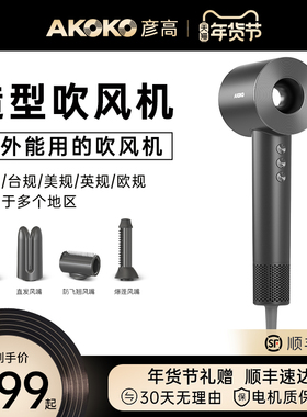 AKOKO彦高吹风机负离子护发家用美国英国日本欧洲台湾110v220风筒