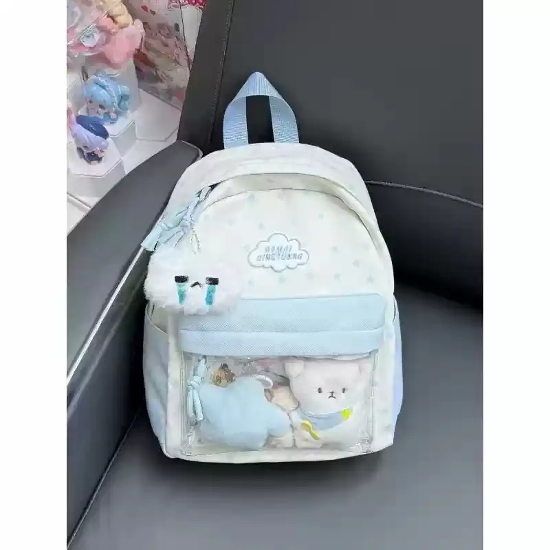 新款小巧撞色学生书包女高颜值二次元谷子痛包星星撞色日常背包