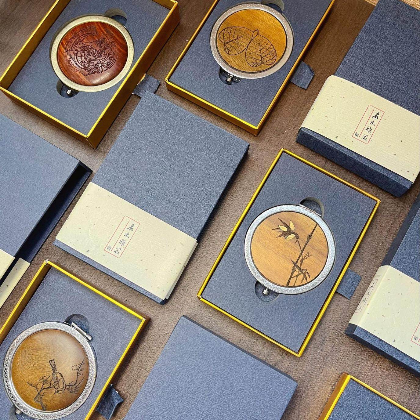 复古中国风小镜子特色文创木质产品木质便携式迷你双面化妆镜,家居饰品,木雕,淘宝优惠券,粉丝福利购,淘宝优惠卷